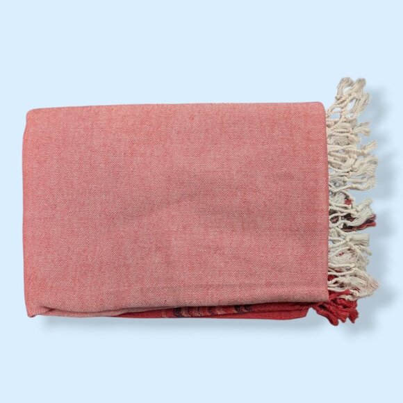 Tommy Hilfiger XL Pink Fringe Scarf - Picture 3 of 6